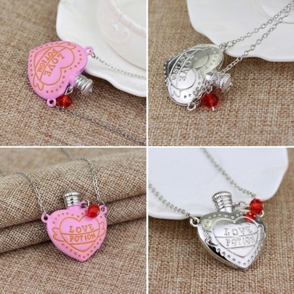 3 For $35 Love Potion Silver Tone Heart Bottle Bohemian Pendant Necklace - Picture 8 of 10